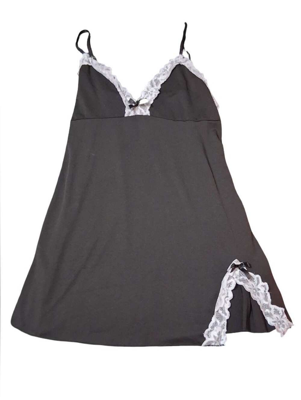 Clothes: Womens Black & White Nightgown From Temu (Large)